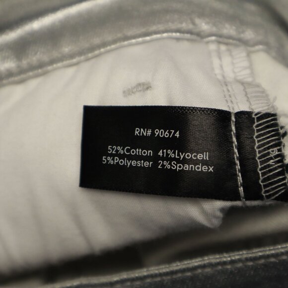 Boston Proper Metallic Pants Women 10 Silver Festive Holiday Party Night Out - Picture 4 of 16